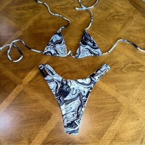 Marble Print Bikini Set